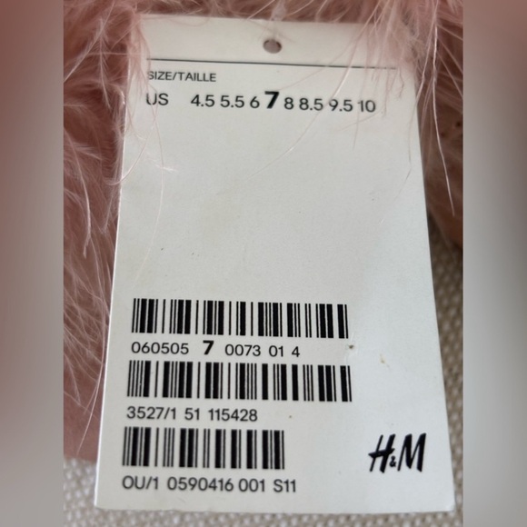 H&M Feathered Mules Slippers NWT Mauve Fluffy Sueded Low Heel Romance Boudoir 38 - Picture 8 of 8